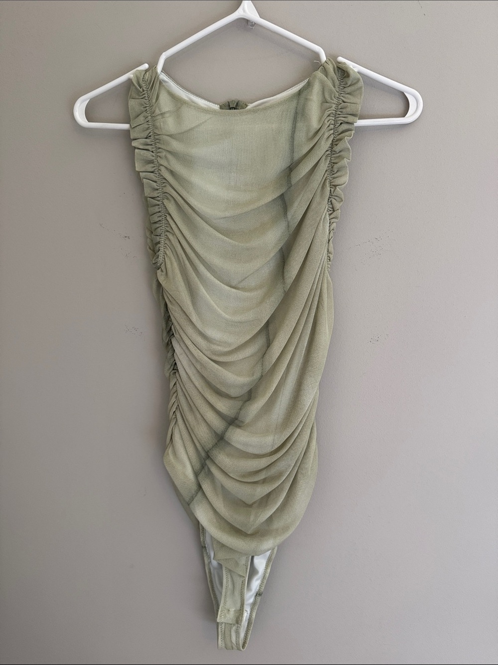 ZARA GREEN RUCHED BODYSUIT